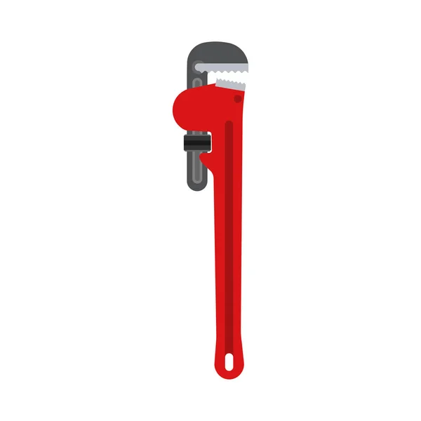Chave de macaco metal ajustável ícone de vetor de equipamento de trabalho. Tubo — Vetor de Stock