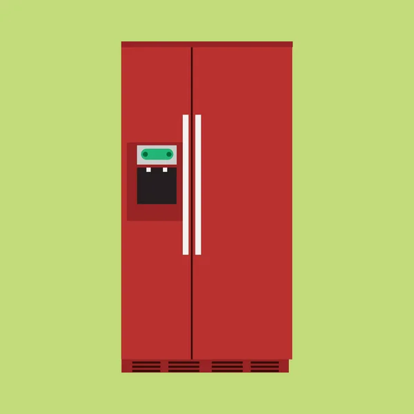 Refrigerador cocina aparato vector icono comida. Equipo doméstico — Vector de stock