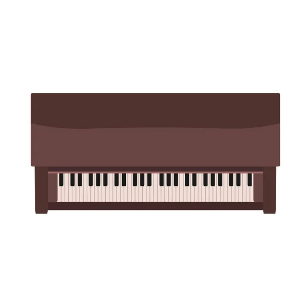 Piano marrón vista superior icono de vector. Instrumento clásico clave de música . — Vector de stock