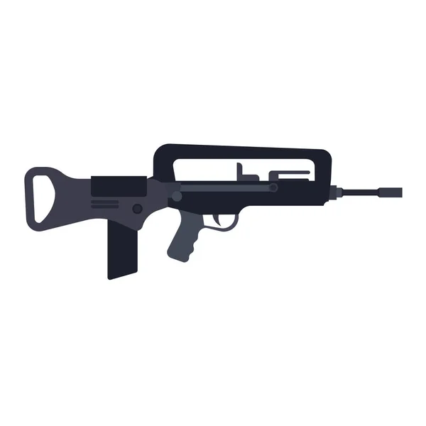 Assault Rifle gum vector pictogram oorlog. Zwarte wapen militaire leger — Stockvector