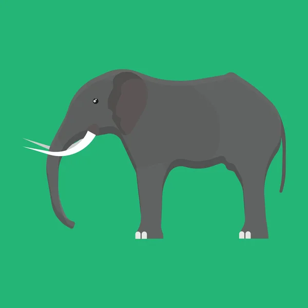 Elephant side view vector icon gray animal illustration. — Stock Vector