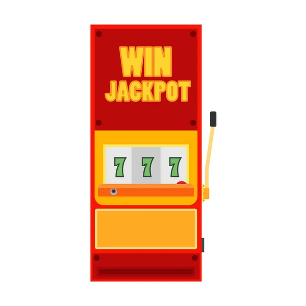Spielautomat Casino Vektor-Symbol Frontansicht. Jackpot-Glücksspiel — Stockvektor