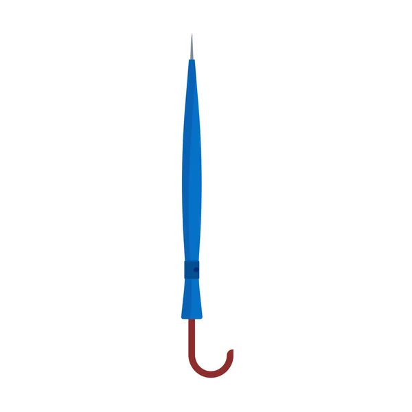 Chiudere ombrello vettoriale icona illustrazione. Maniglia blu pioggia — Vettoriale Stock