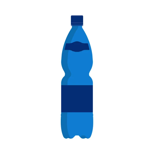 Water bottle vector icon drink. Plastic blue beverage liquid — Stock Vector