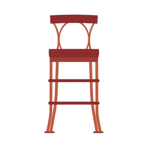 Wooden chair front view vector icon furniture. Classic interior — 스톡 벡터