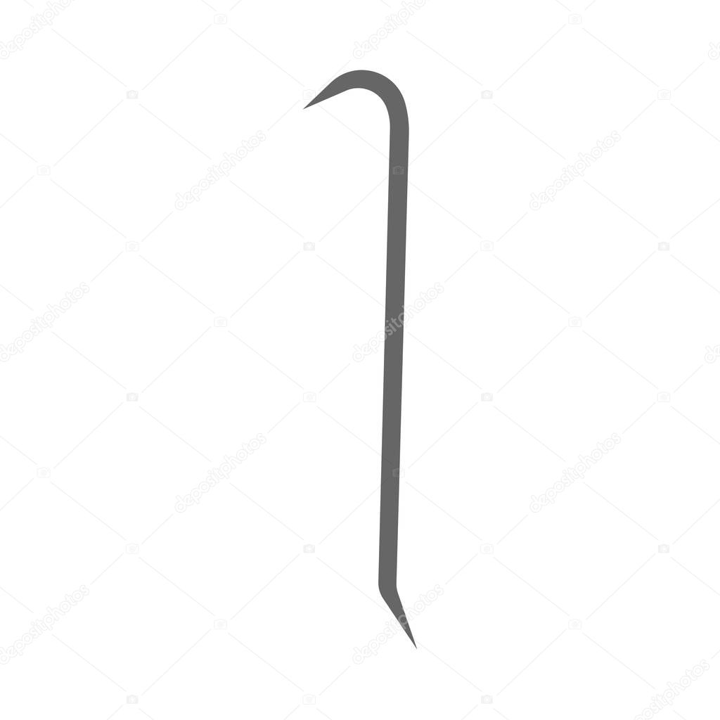 Crowbar danger hand tool burglar gangster housebreaker icon vector. Vandalism silhouette symbol