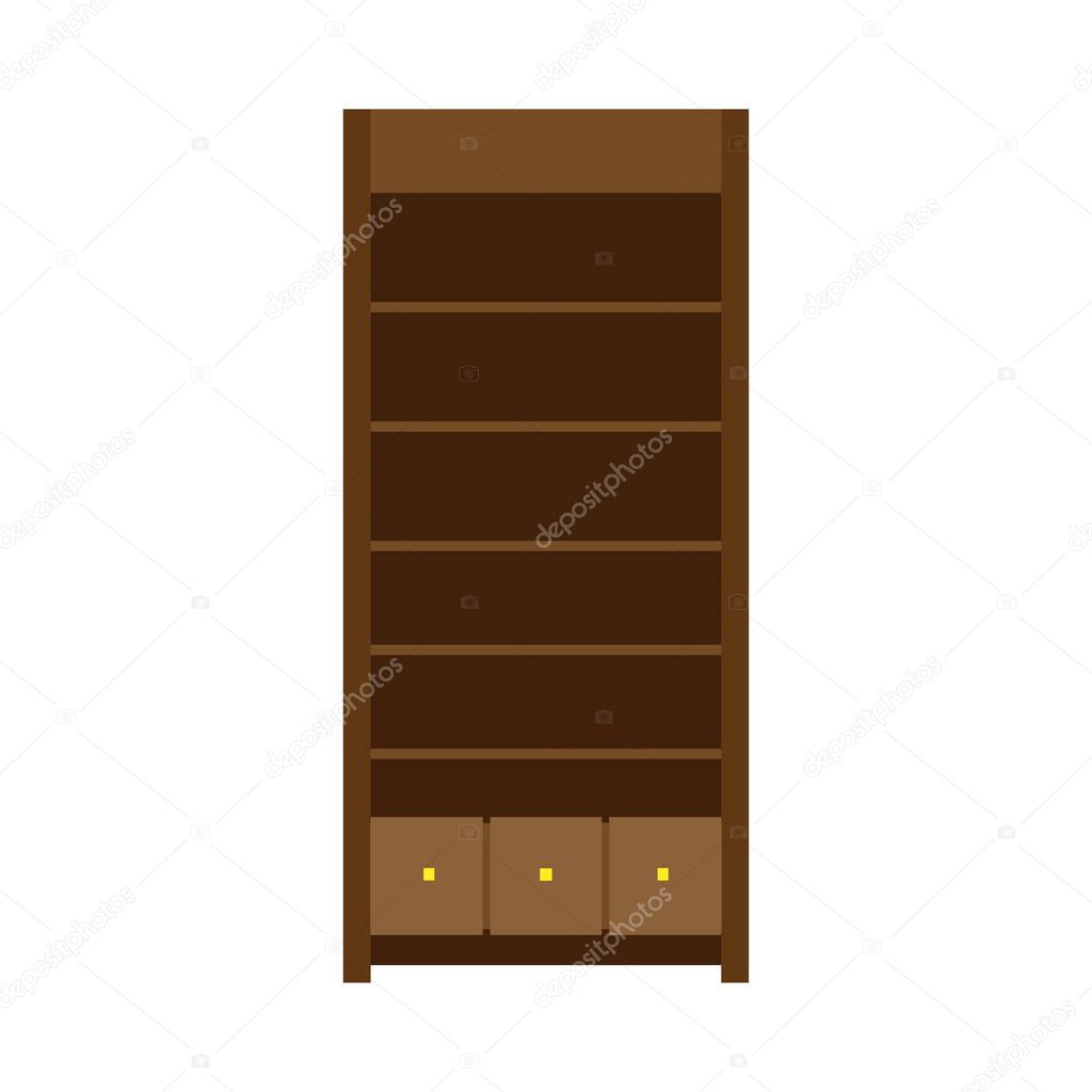 Armoire vector llustration rack shelf furniture icon. Vintage elegant old cupboard cabinet closet. Wooden wardrobe design