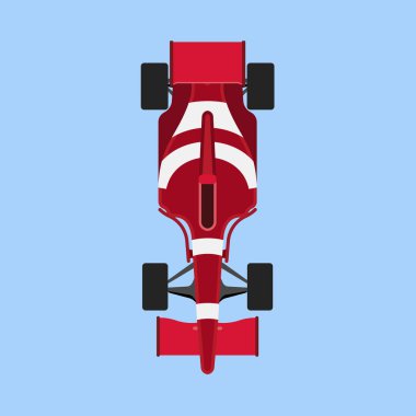 Formula 1 yarış araba spor vektör simgesi üst görünümü. Hız otomatik f1 