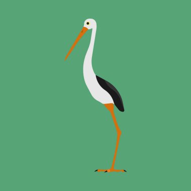 Heron bird animal vector icon illustration. Nature wildlife  clipart