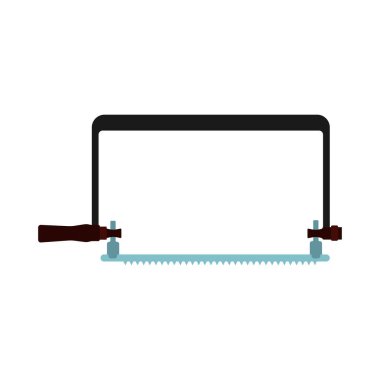 Başa çıkma testere vektör simgesi kolu takım tasarımı. El inşaat onarım ekipmanları marangozluk. Sanayi düz enstrüman karikatür