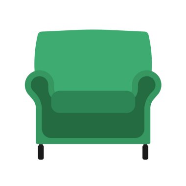 Koltuk ön görünüm vektör illüstrasyon iç mobilya. İzole rliving oda karikatür simgesi. Düz kapalı basit sit