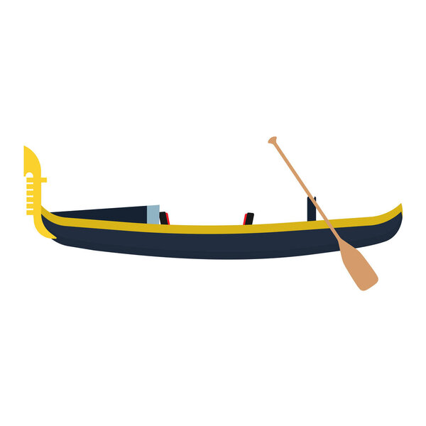Gondola boat italy venice vector icon design. Tourism rowing 