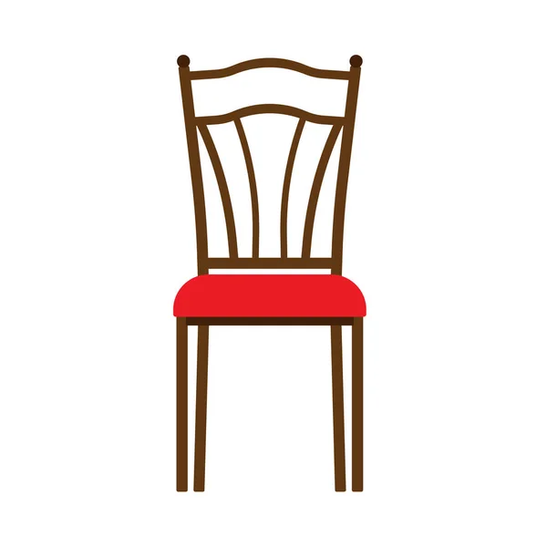 Cadeira de madeira vista frontal vetor ícone móveis. Interior clássico — Vetor de Stock