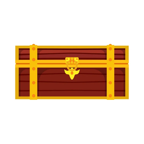 Caja del pecho ilustración del tesoro icono vectorial aislado. Wealt de oro — Vector de stock