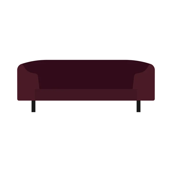 Canapé meuble vectoriel icône vue de face illustration design . — Image vectorielle