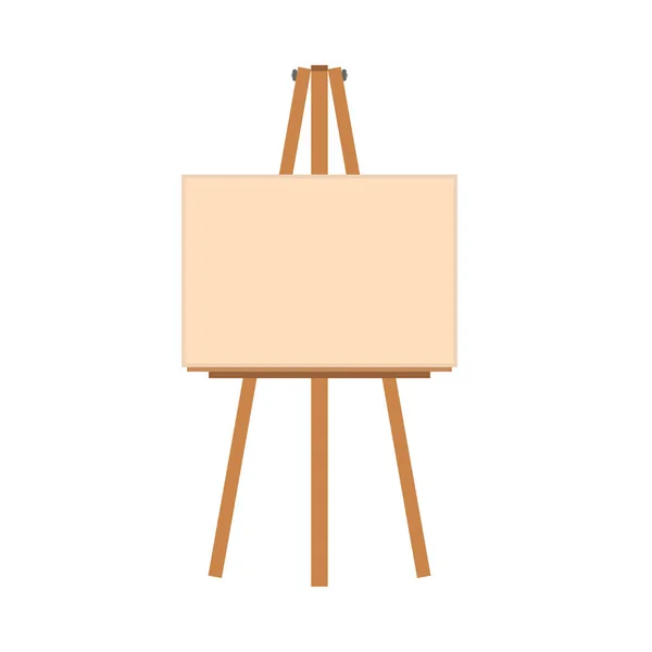 Easel art illustration vector flat icon. Artist canvas blank frame — Stock Vector