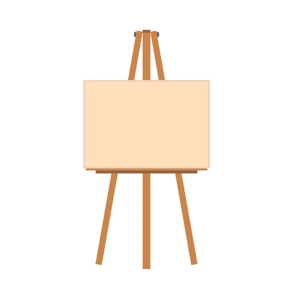 Easel kunst illustratie vector plat pictogram. Kunstenaar canvas leeg frame — Stockvector