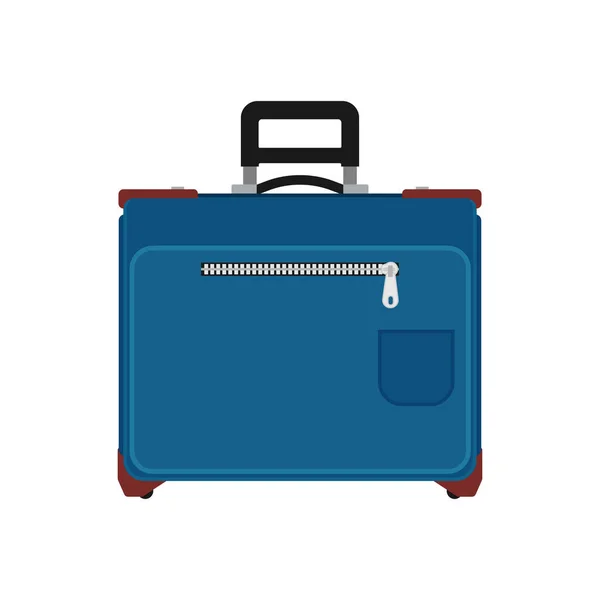 Icono de vector de vista frontal de viaje de maleta. Equipaje bolsa de vacaciones — Vector de stock
