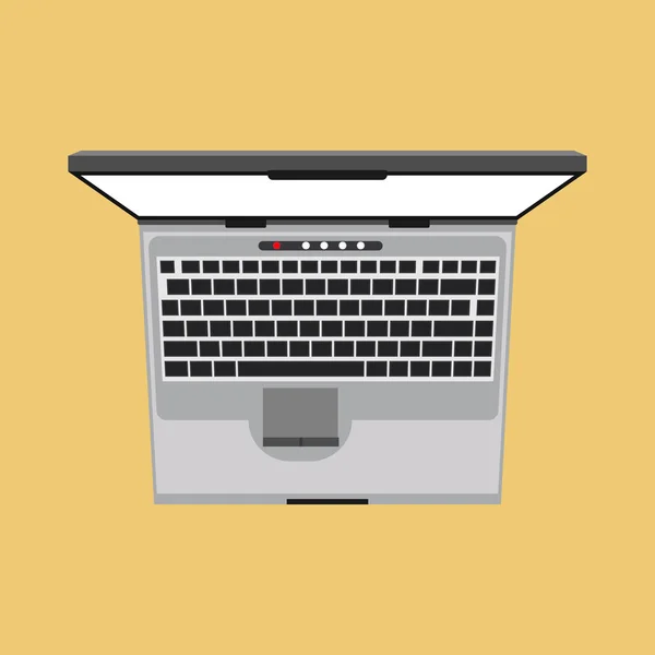 Laptop-Ansicht Vektor-Symbol Business-Bildschirm leer. über Notebook — Stockvektor