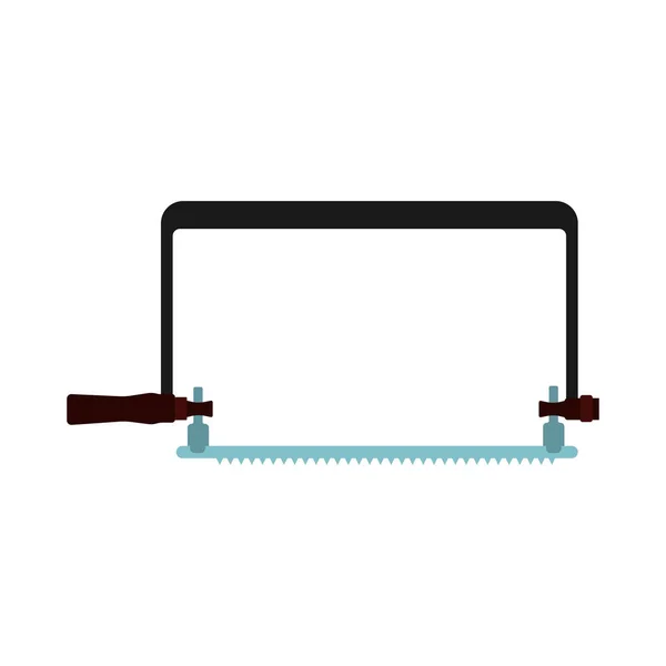 Affrontare sega vettoriale icona maniglia strumento di progettazione. Mano costruzione riparazione attrezzature carpenteria. Industria piatto strumento cartone animato — Vettoriale Stock