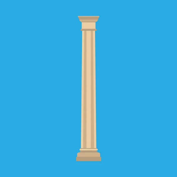 Coluna história símbolo clássico monumento elemento arquitetônico vetor ícone. Plana pilar exterior barra de escultura de mármore —  Vetores de Stock