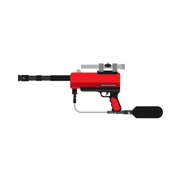 Paintball silah vektör simgesi ekstrem spor ekipmanları. Oyun savaş eğlenceli silah işareti izole. Eğlence mühimmat tüfeği