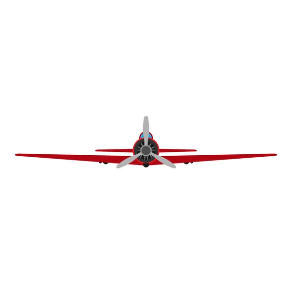 Літак вид спереду Векторні ілюстрації транспортування літаків. Пропелер для подорожей літаком. Відправлення двигуна — стоковий вектор
