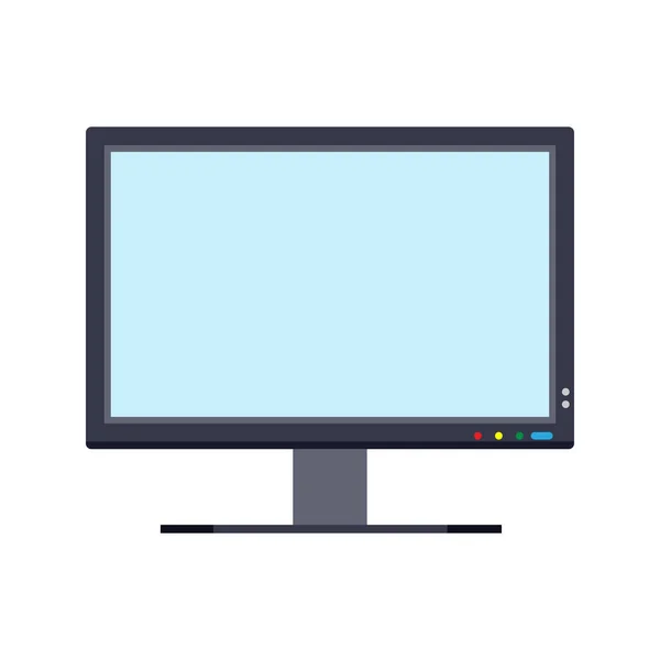 Ekran monitora widok z przodu ikona wektor wyświetlania. Nad komputerem elektroniczny białym wyizolowanym białym. Biuro urządzeń płaskich PC — Wektor stockowy