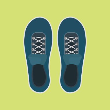 Atletik ayakkabı vektörü spor ikonu ayakkabıları. Moda spor ayakkabısı üst görünümü