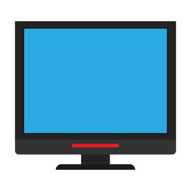 Ekran ön görünüm ekran vektör simgesini izleyin. Bilgisayarın üstünde 