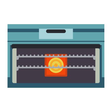 Fırın vektör illüstrasyon cihaz pişirme mutfak. Simge sobay 