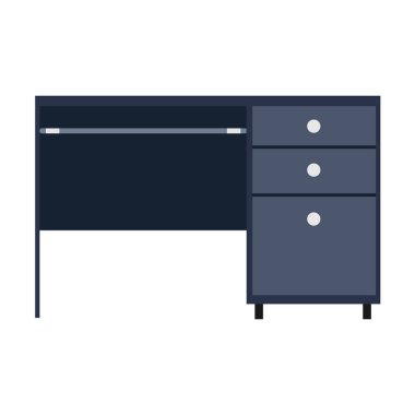 Masa yan görünüm vektör simgesi mobilya izole iç. Iş