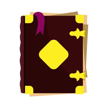 Sihirli kitap vektörü fantezi sayfası gizem simgesi. Bilge yaşlı peri. 