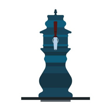 Bira tap vektörü yassı ikon alkollü bira fabrikası içeceği. Bar işi. 