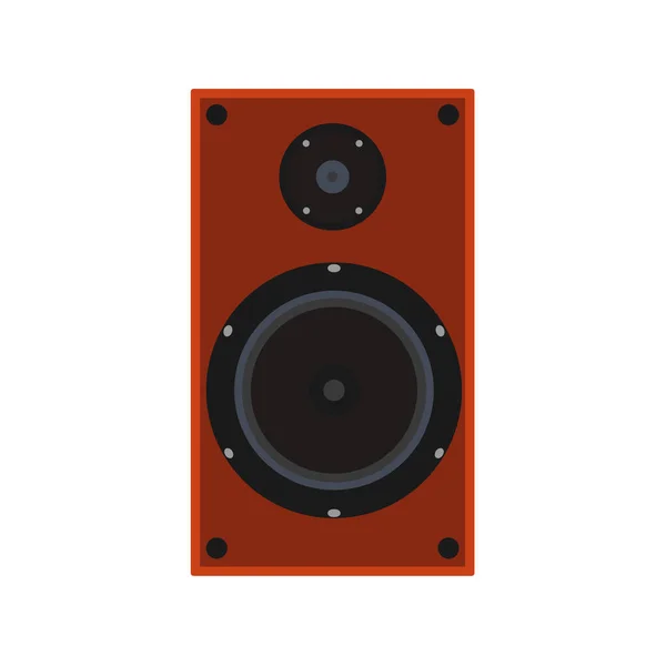 Stereo reproduktor vektor ploché ikony hudba basa. Zvukový elektronický — Stockový vektor