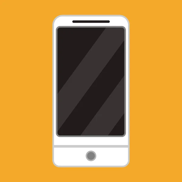 Smartphone vue de face dispositif icône vectorielle. Technologie de téléphonie mobile — Image vectorielle