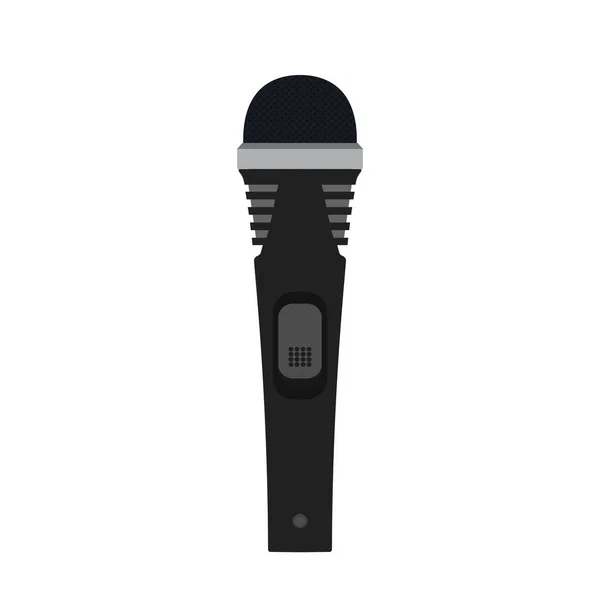 Microphone vecteur plat icône audio karaoké. Studio d'enregistrement sonore — Image vectorielle