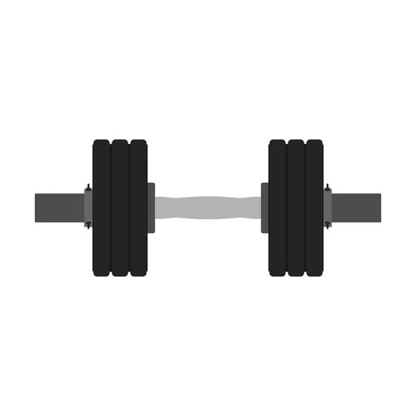 Dumbbell fitness weight bodybuilding vector flat icon. Gym — Stock Vector