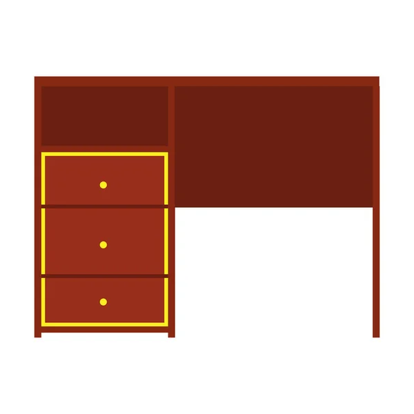 Tabela lado vista vetor ícone mobiliário isolado interior. Empresários — Vetor de Stock