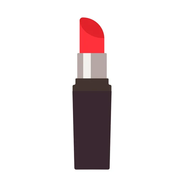 립스틱 벡터 플랫 아이콘은 붉은 화장품이다. 분장 여성 — 스톡 벡터