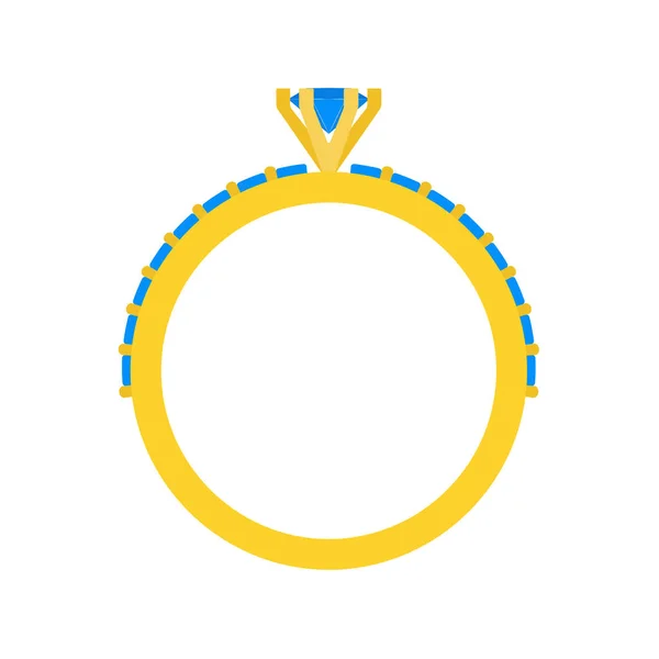 Кольцо моды романтики празднование знак вектор значок. свадебное золото — стоковый вектор