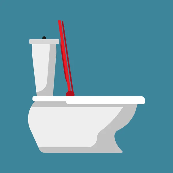 WC vista laterale vettoriale icona bagno illustrazione. WC per persona — Vettoriale Stock