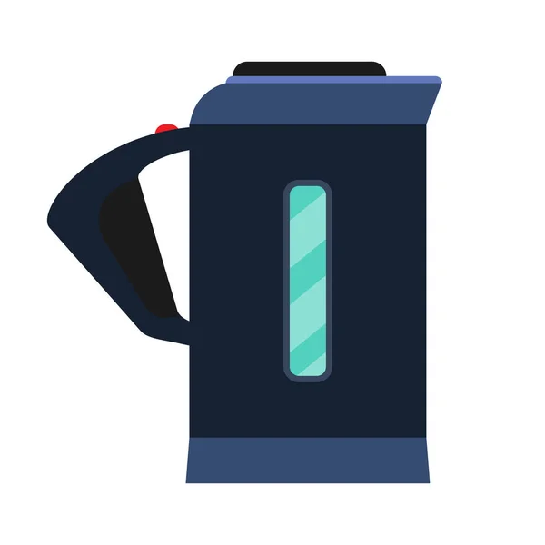 Théière bleu vue de côté icône vectorielle. Symbole traditionnel art du thé . — Image vectorielle