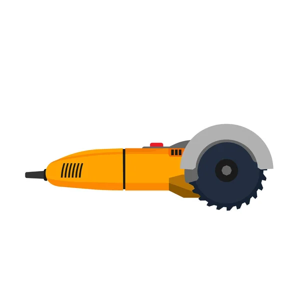 Power saw tool construction vector icon. Circular electric blade — Stock Vector