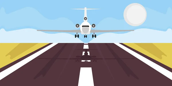 Avião pouso ilustração viagem férias vetor. Negócios — Vetor de Stock