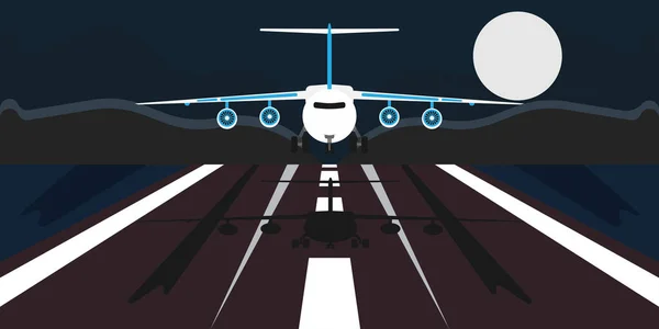 Avião pouso ilustração viagem férias vetor. Negócios — Vetor de Stock