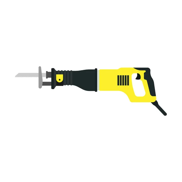 Reciprocating saw vector construction icona utensile lama elettrica . — Vettoriale Stock