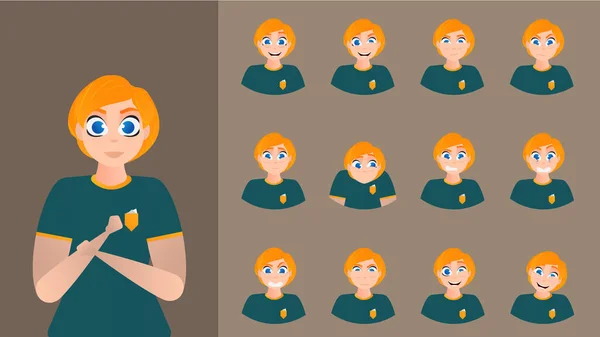 Personaje de dibujos animados expresión emoción vector mujer ilustración . — Vector de stock