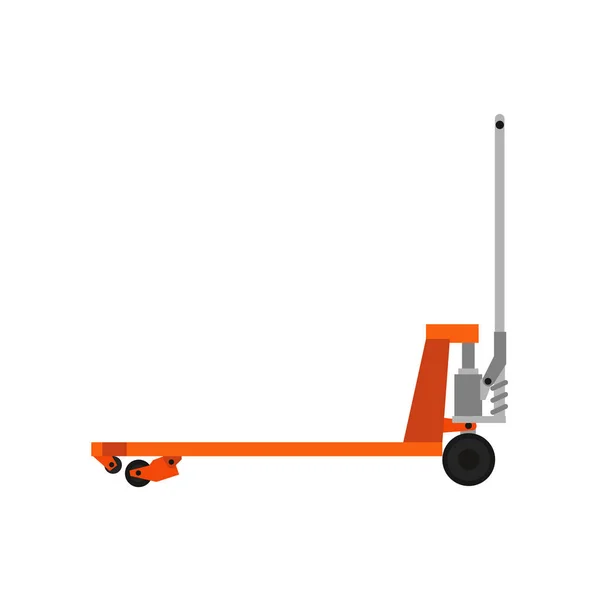 Pallet jack delivery cargo truck box equipment warehouse illustration vector. Forklift crate isolated transport trolley industry sign. Manual shipping package hydraulic handle object. Container depot — Stock Vector