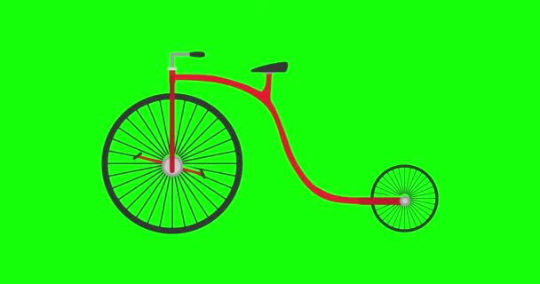Fahrrad retro vintage Vektor Fahrrad Illustration isoliert Design alt weiß Sport Hintergrund Transport rot — Stockvideo